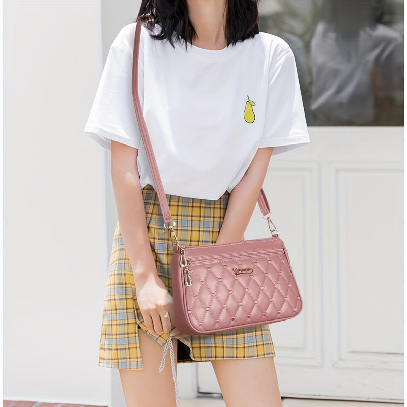 Fashionable Crossbody Bag with Multiple Layers and Large Capacity