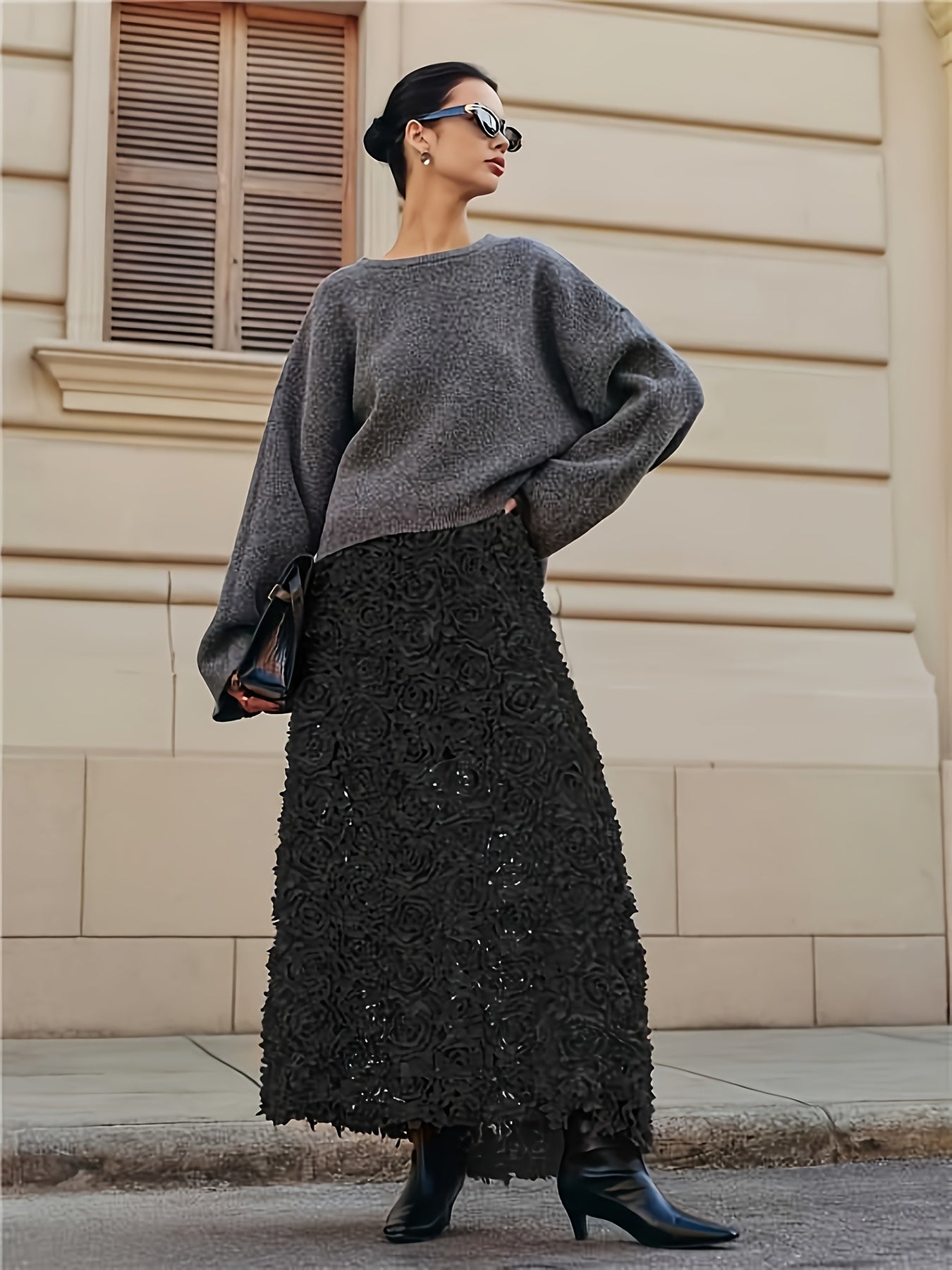 Women's Bridesmaid Dress, Elegant Party Dress with 3D Rose Petal  Christmas New Year