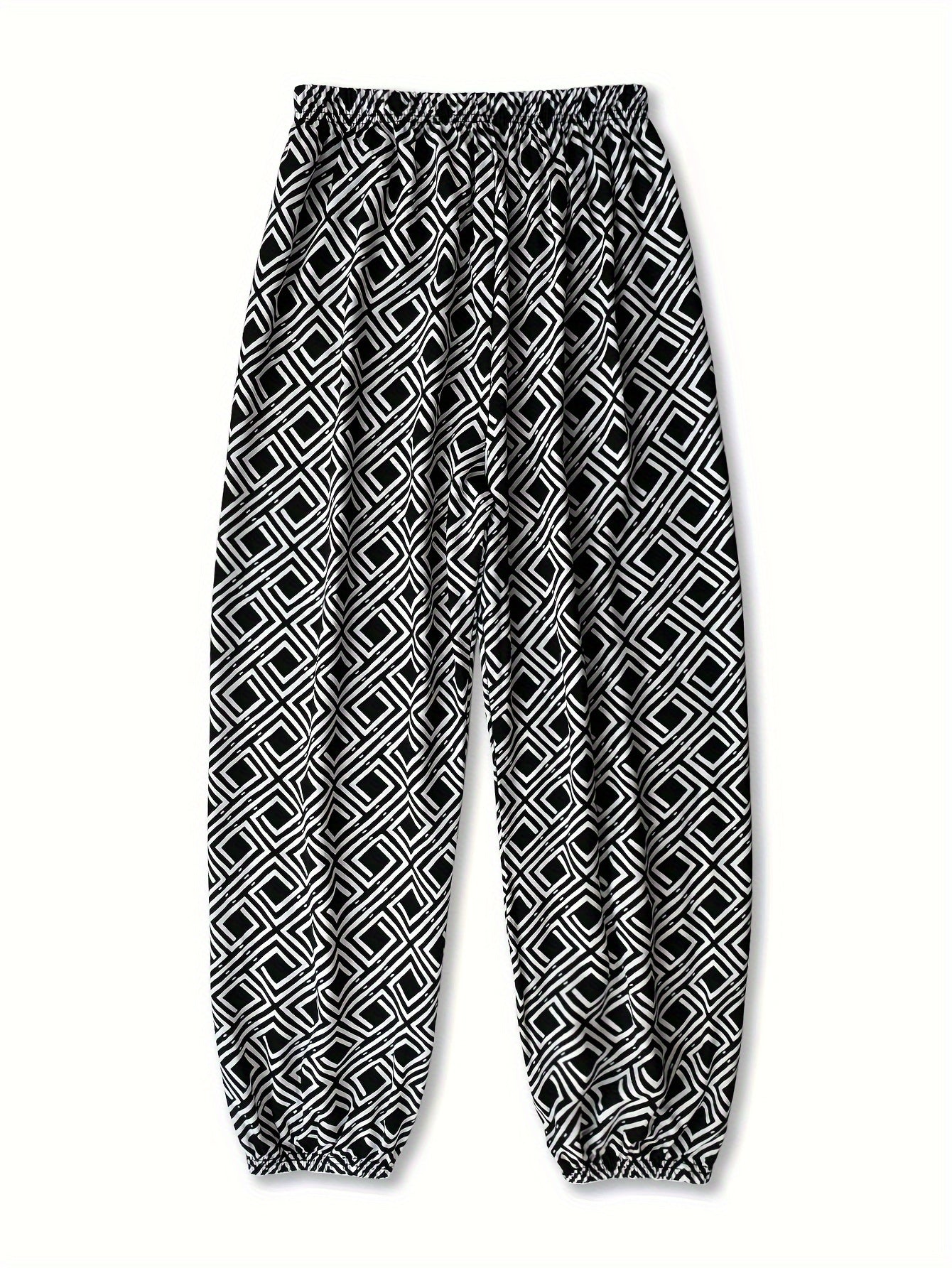 Women's Loose Fit Wide Leg Flare Pants with Print
