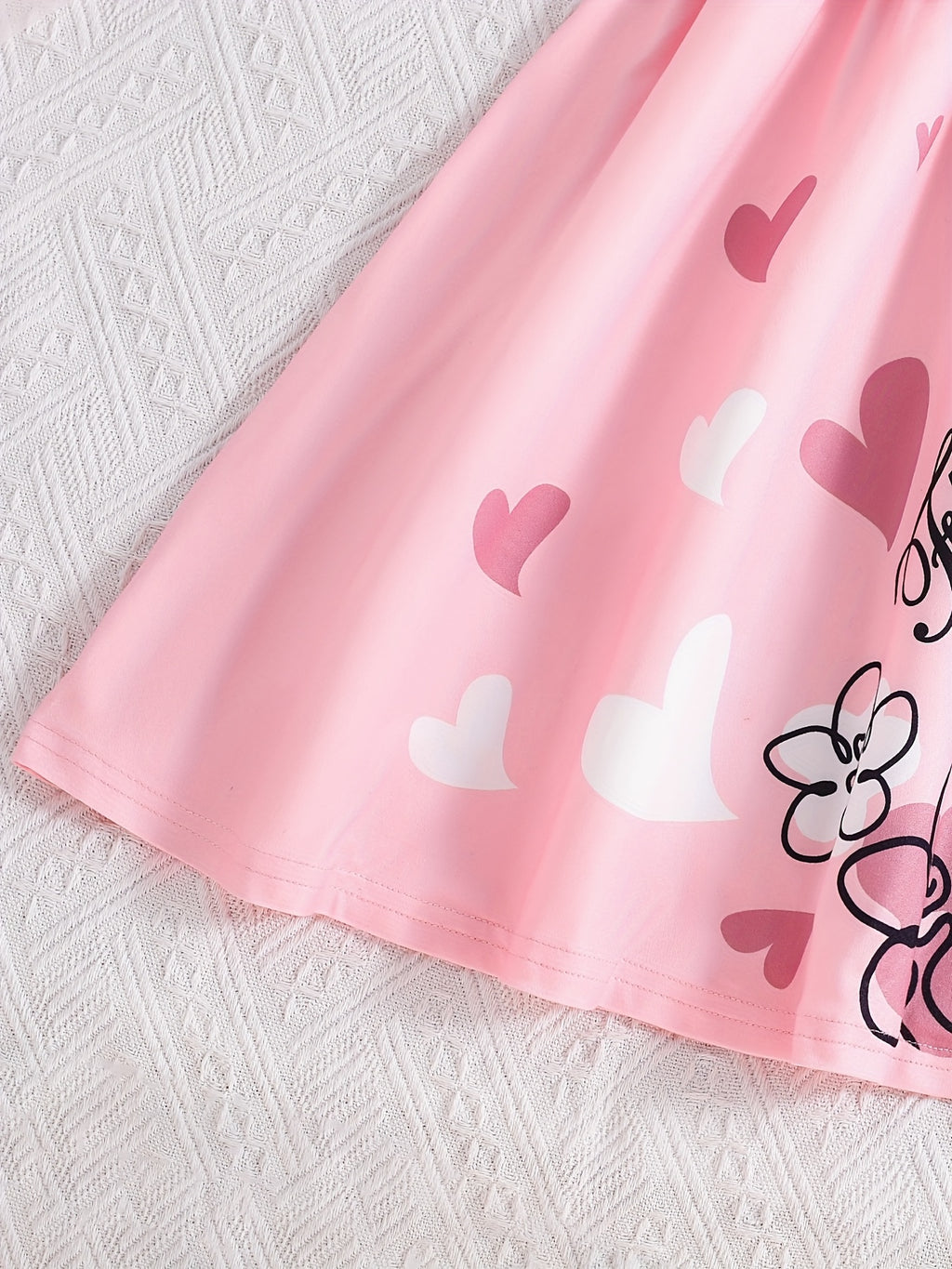 Summer Party Girls' Sweet Style Heart & Cartoon Mouse Print Dress