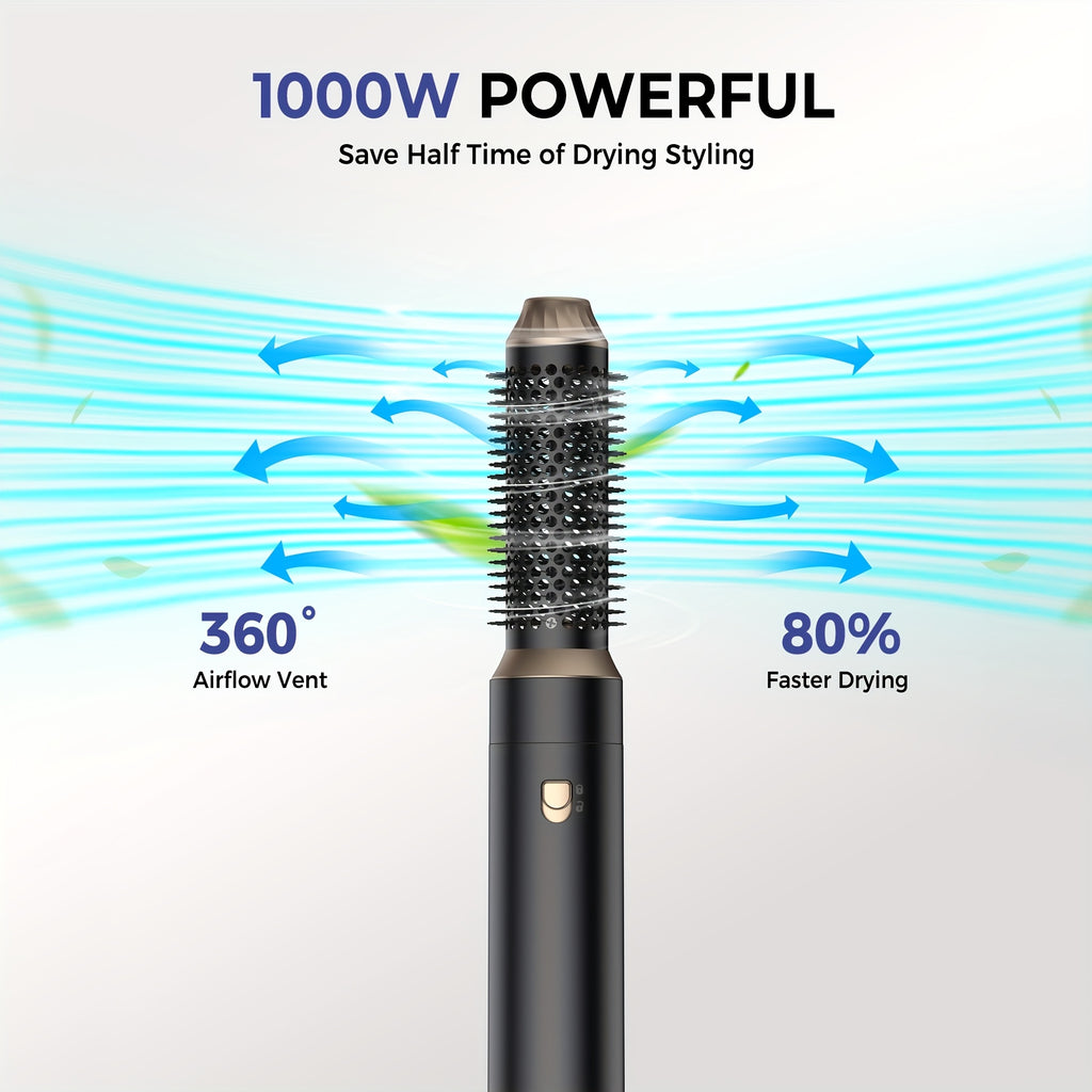 5-in-1 Hair Styler Dryer Brush - 60,000 RPM Ionic Technology, Auto-Reverse Curling