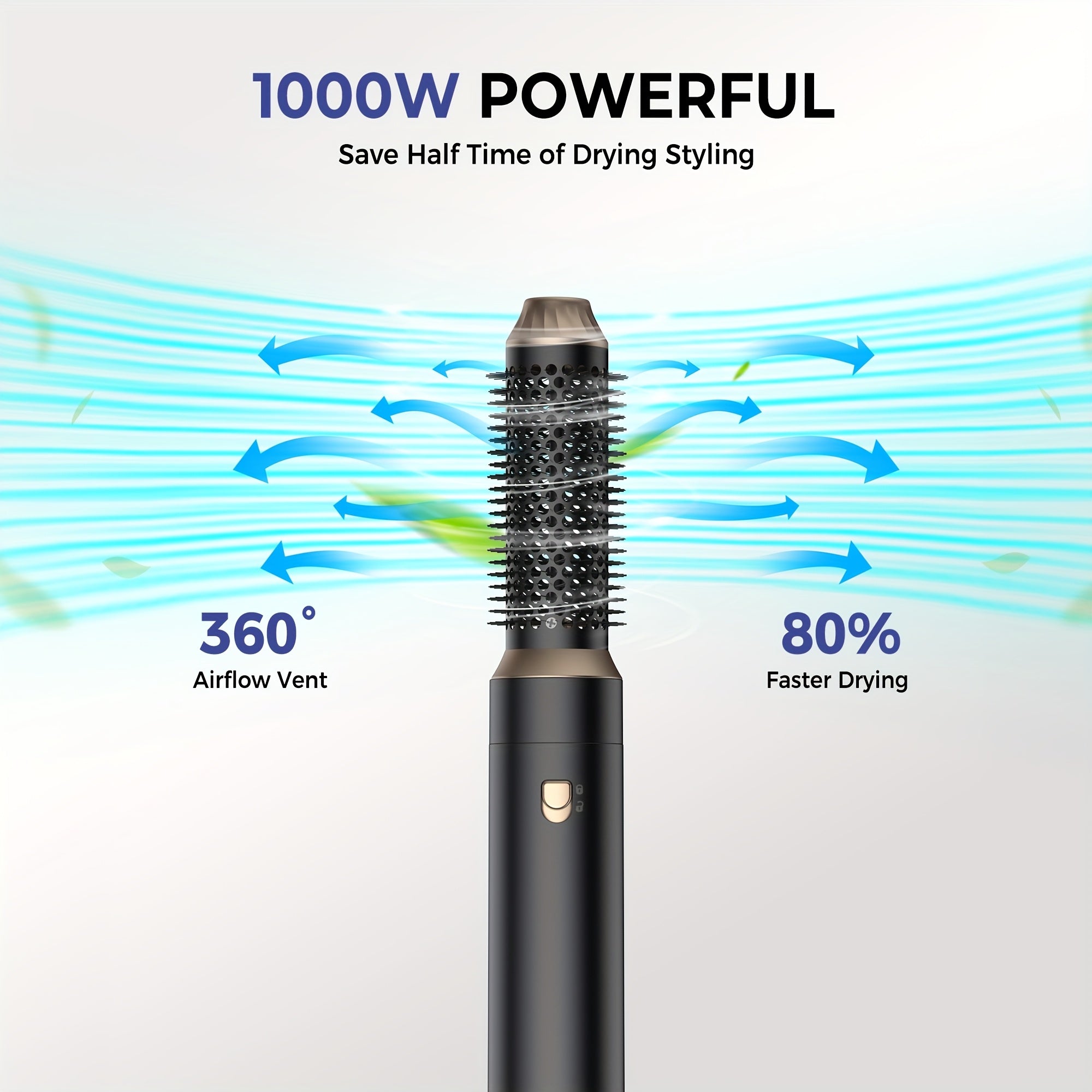 5-in-1 Hair Styler Dryer Brush - 60,000 RPM Ionic Technology, Auto-Reverse Curling