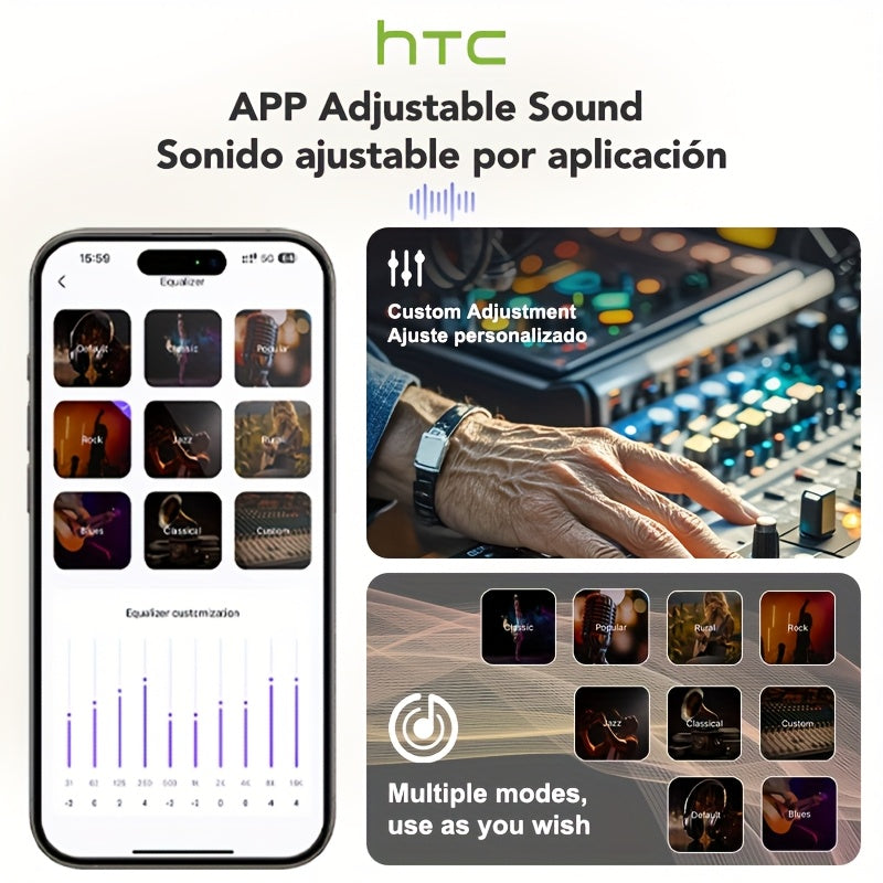 HTC NE03 Open OWS Wireless Headset Supports 135 Languages Real Real-time Translation Earbuds Call Noise Cancelling