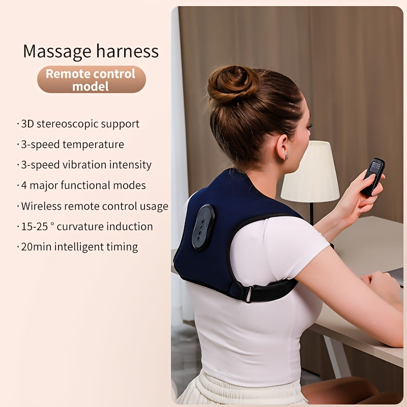 Multifunctional Back and Shoulder Massager with Vibration and Heating