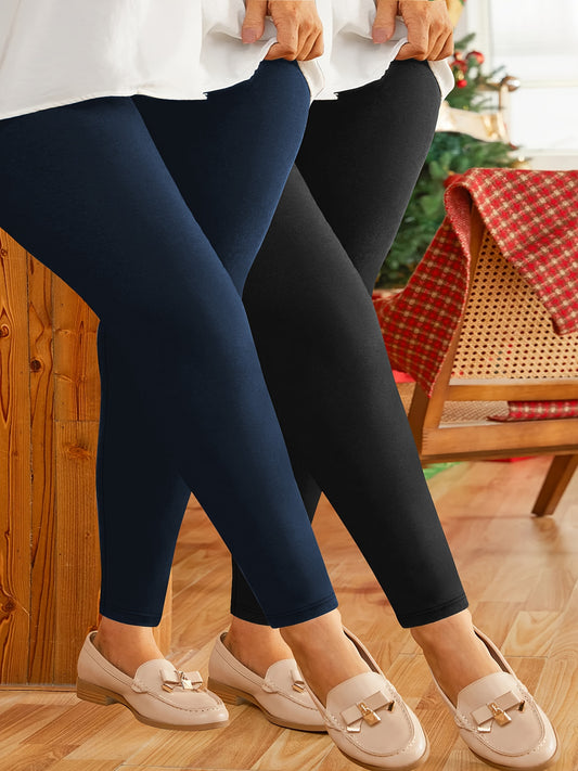 2pcs Elegant Leopard Print Skinny Leggings