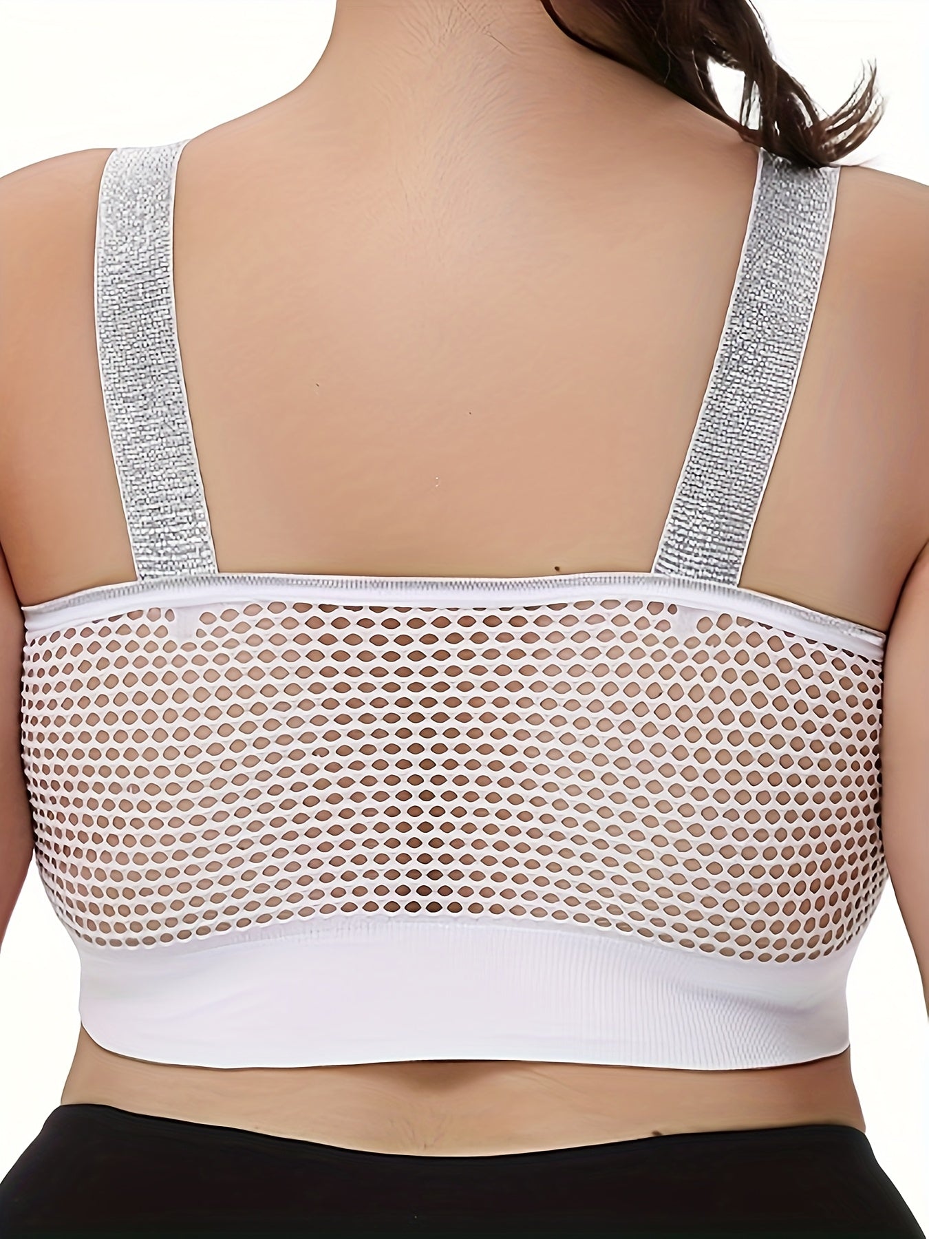 Thin Silvery Contrast High-End Bra Plus Size Breathable Women's Underwear