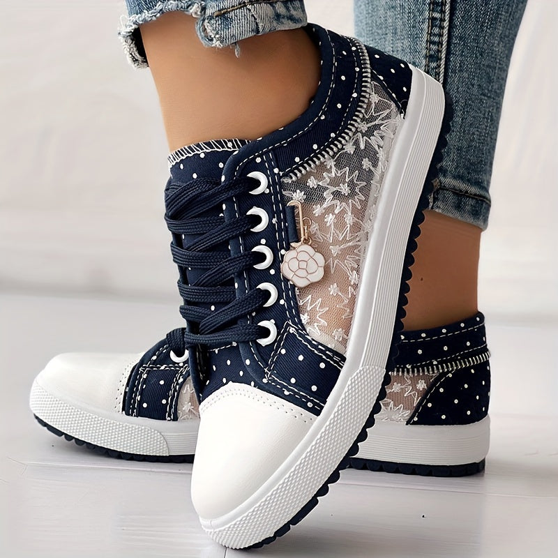 Women's Floral Mesh & Synthetic Cover Casual Sneakers