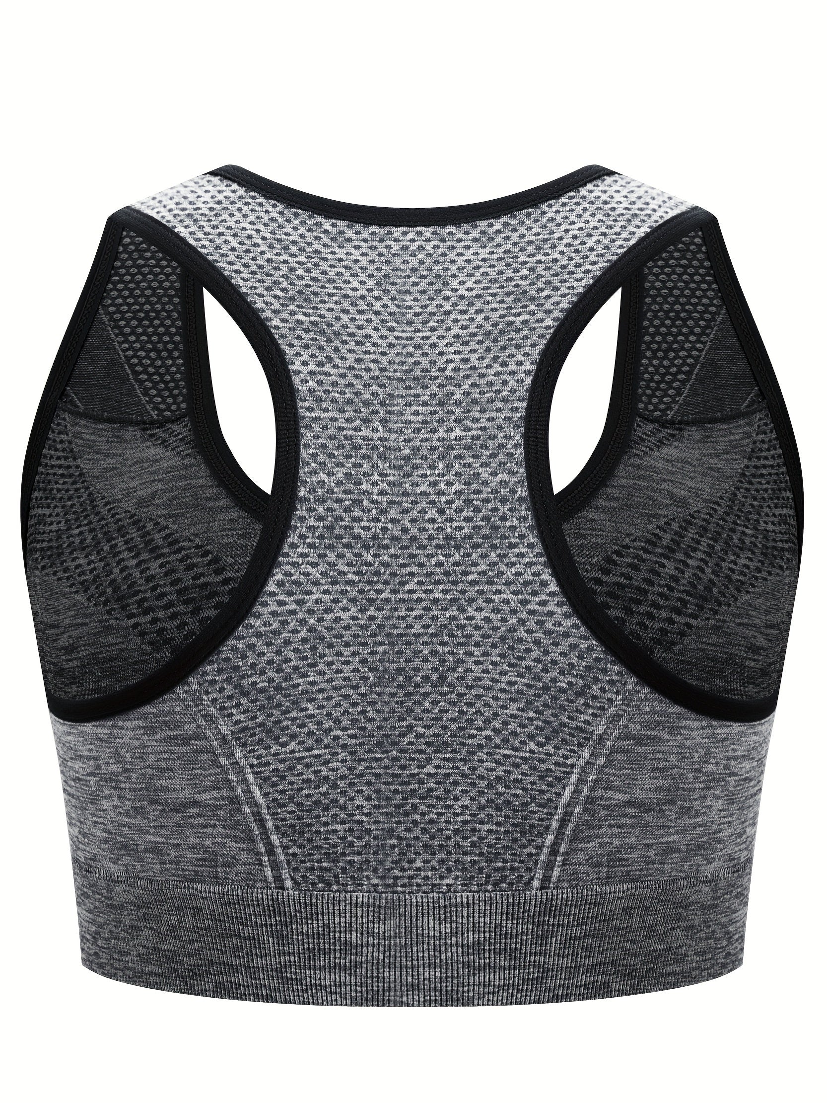 3pcs Front Closure Wire-Free Sports Bras - Breathable High-Elasticity Yoga Bras with Removable Pads, Plus Size V-Neck Design in