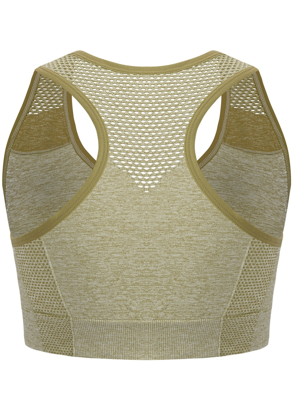 Plus Size Seamless Sports Bra - Breathable Hollow Mesh Thin Yoga Bra Without Steel Ring