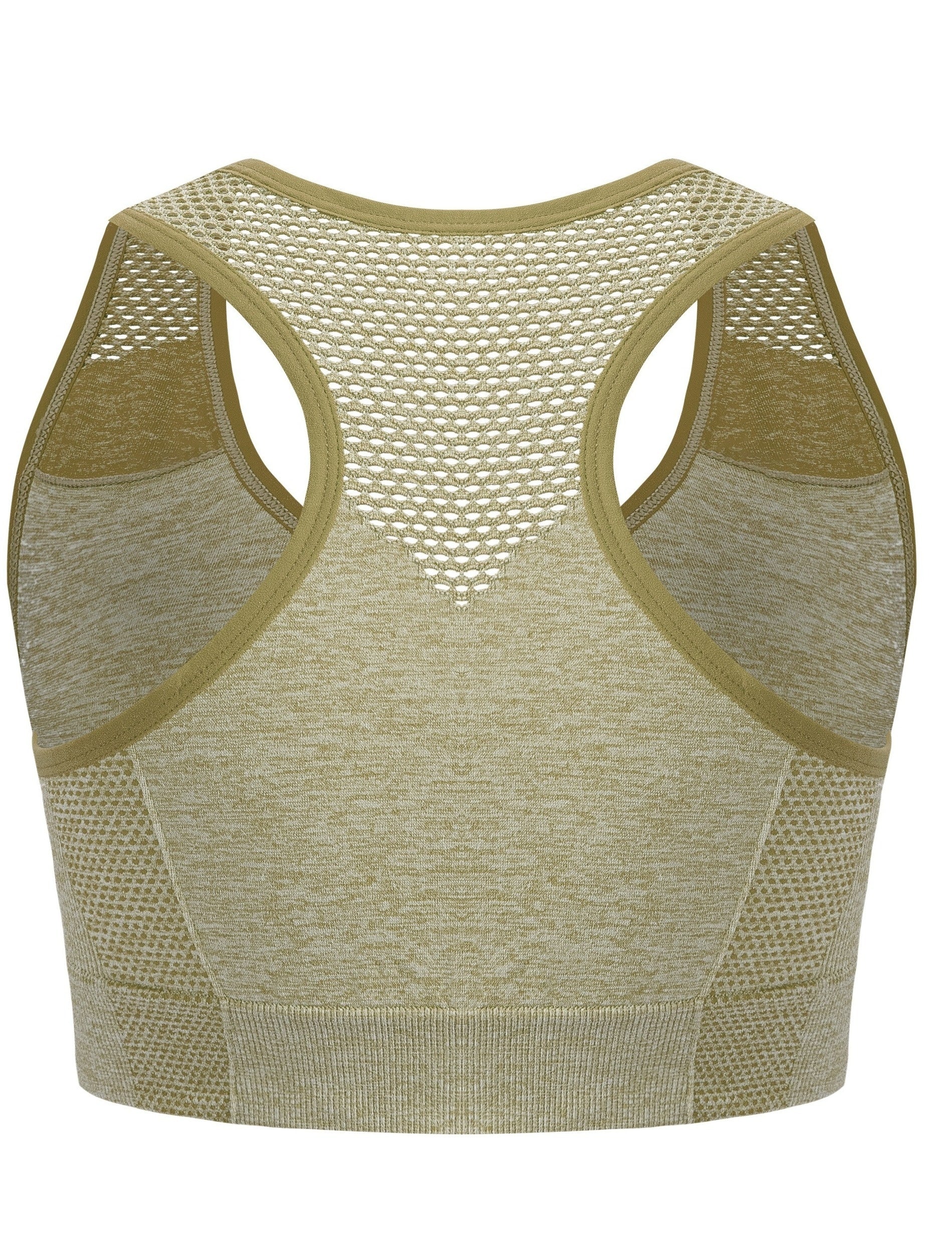 Plus Size Seamless Sports Bra - Breathable Hollow Mesh Thin Yoga Bra Without Steel Ring