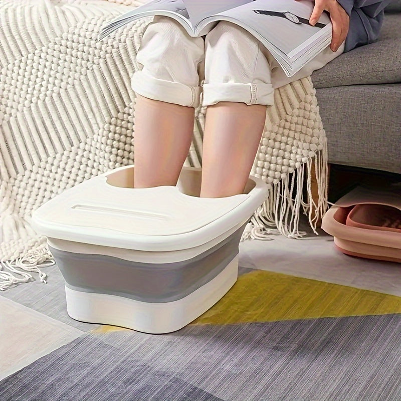 Foldable Foot Spa Bath Basin - Large Foot Soak Tub, Unscented, Manual Operation, No Battery Required
