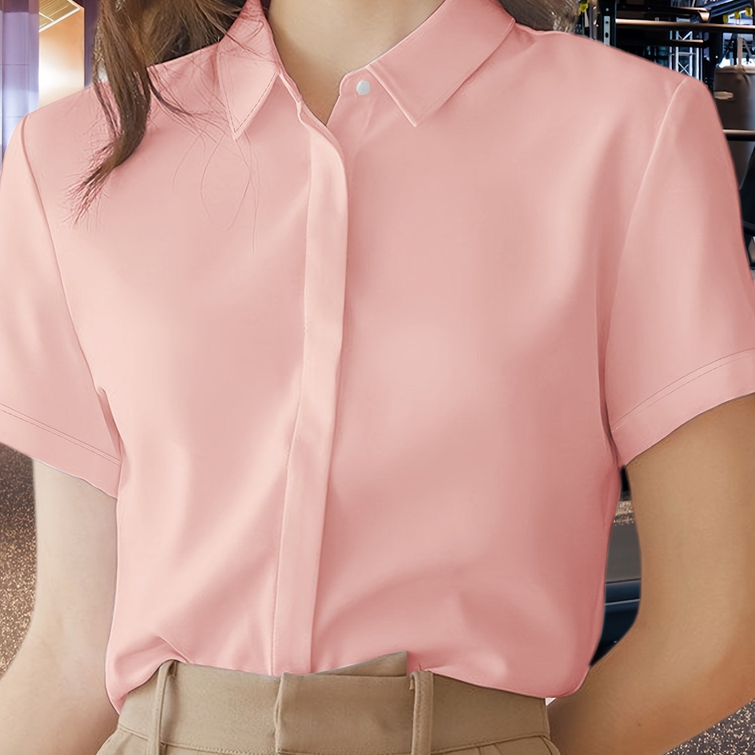 Women's Classic Short Sleeve Shirt, Versatile Design