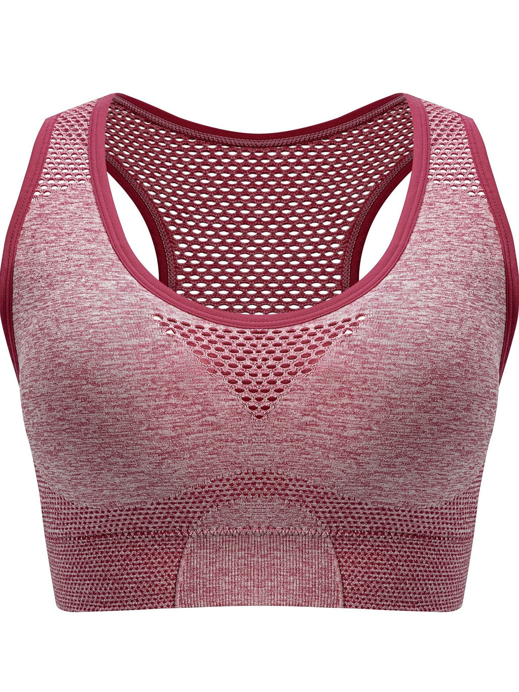 Plus Size Seamless Sports Bra - Breathable Hollow Mesh Thin Yoga Bra Without Steel Ring