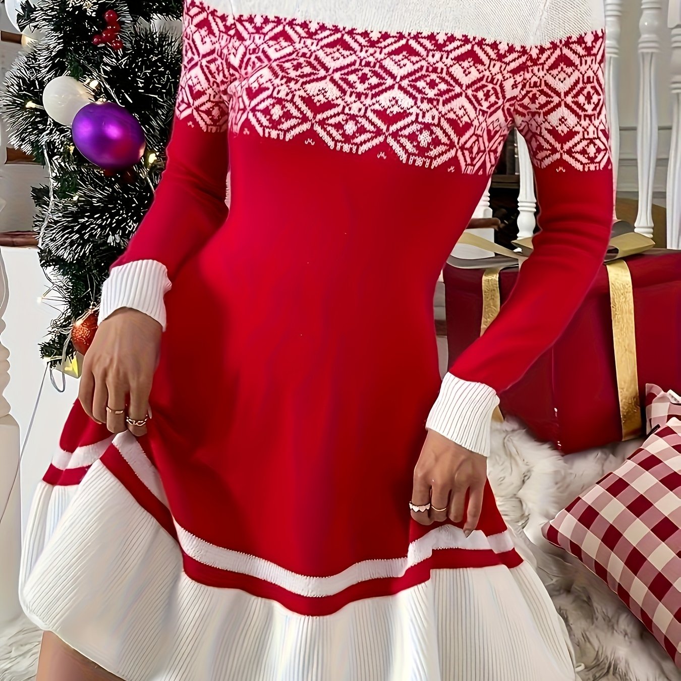 Women's Dress, Elegant Long Sleeve Maxi Dress Christmas New Year Party