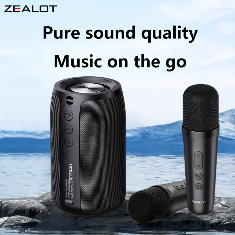 S32 Wireless Speakers Two Wireless Microphones, Portable Design, Booming Bass