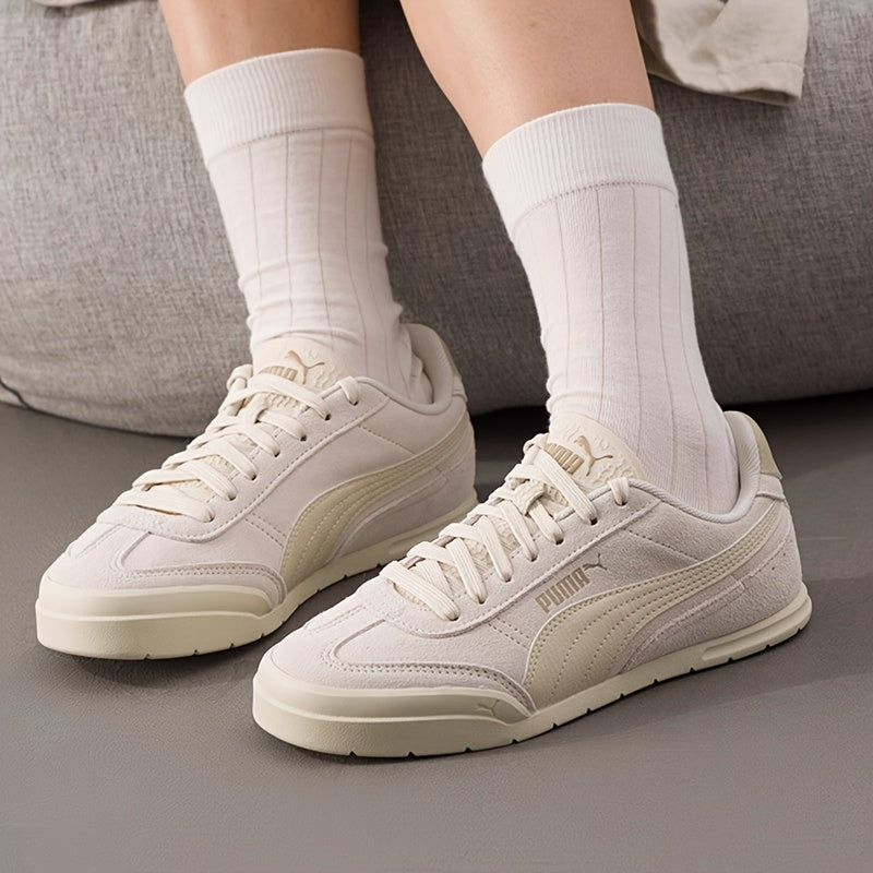 Women's Beige/P PUMA Super Turino Sneakers - Lightweight Cushioned Shoes with Synthetic Leather-like Upper