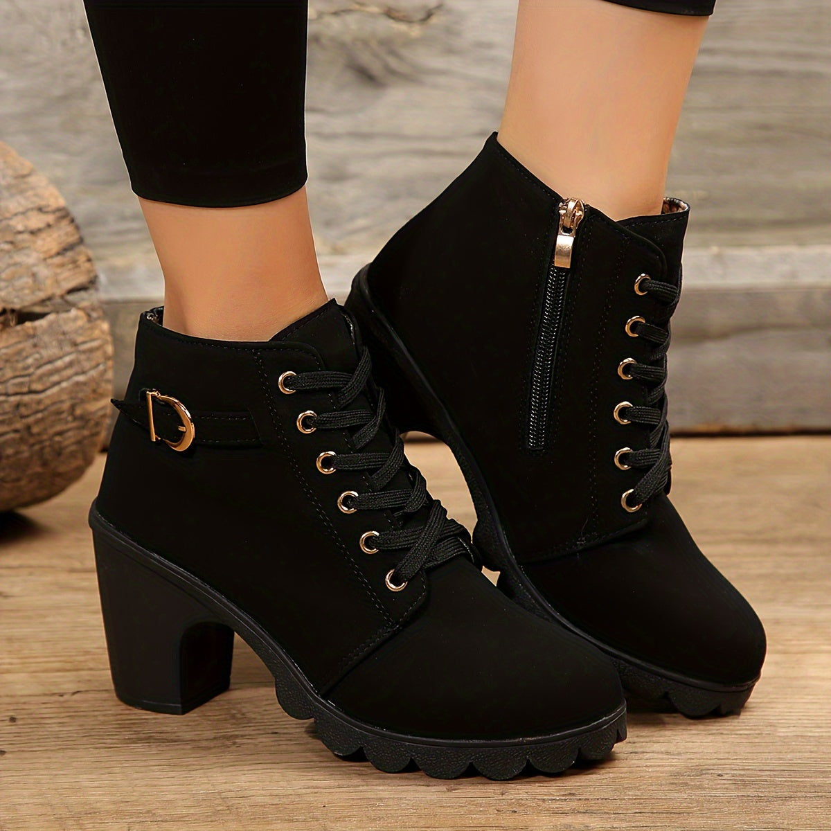 Trendy Women's Chunky Heel Ankle Boots