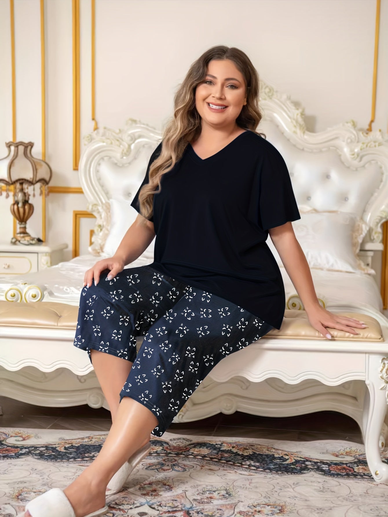 Women's Plus Casual Lounge Pajama Set
