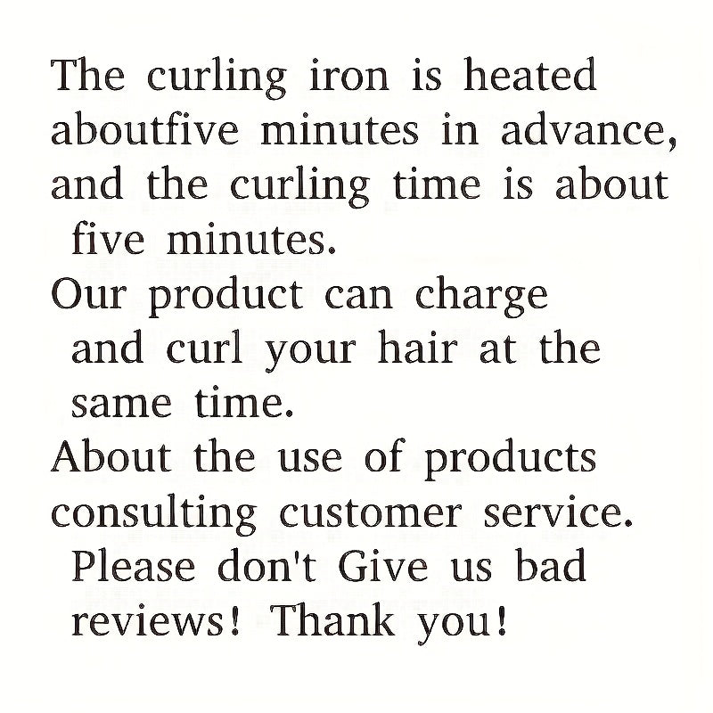 Effortless Cordless Hair Curler - USB Rechargeable, 6 Heating & Timer Settings