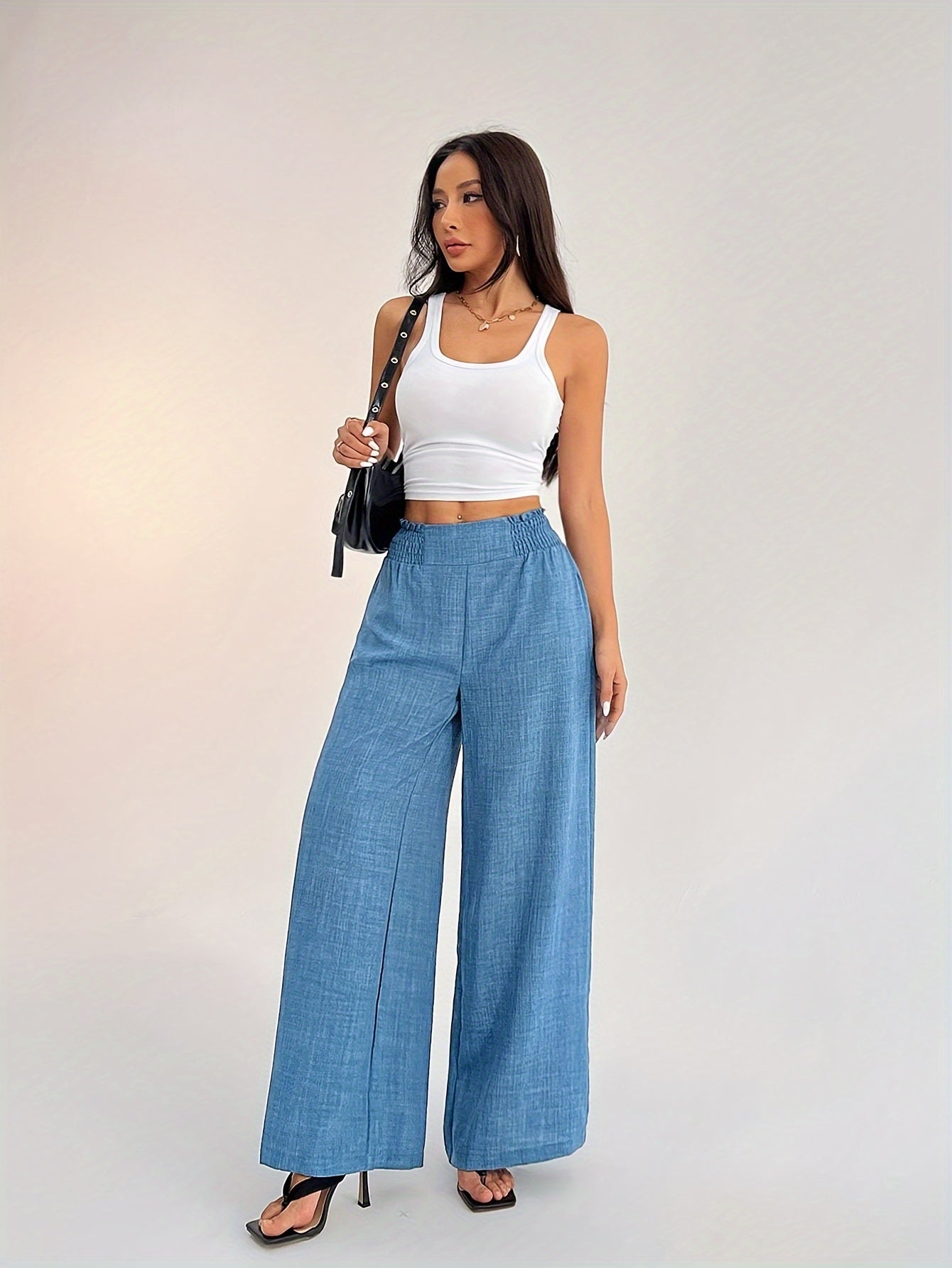 Women's Casual Denim Wide-Leg Pants