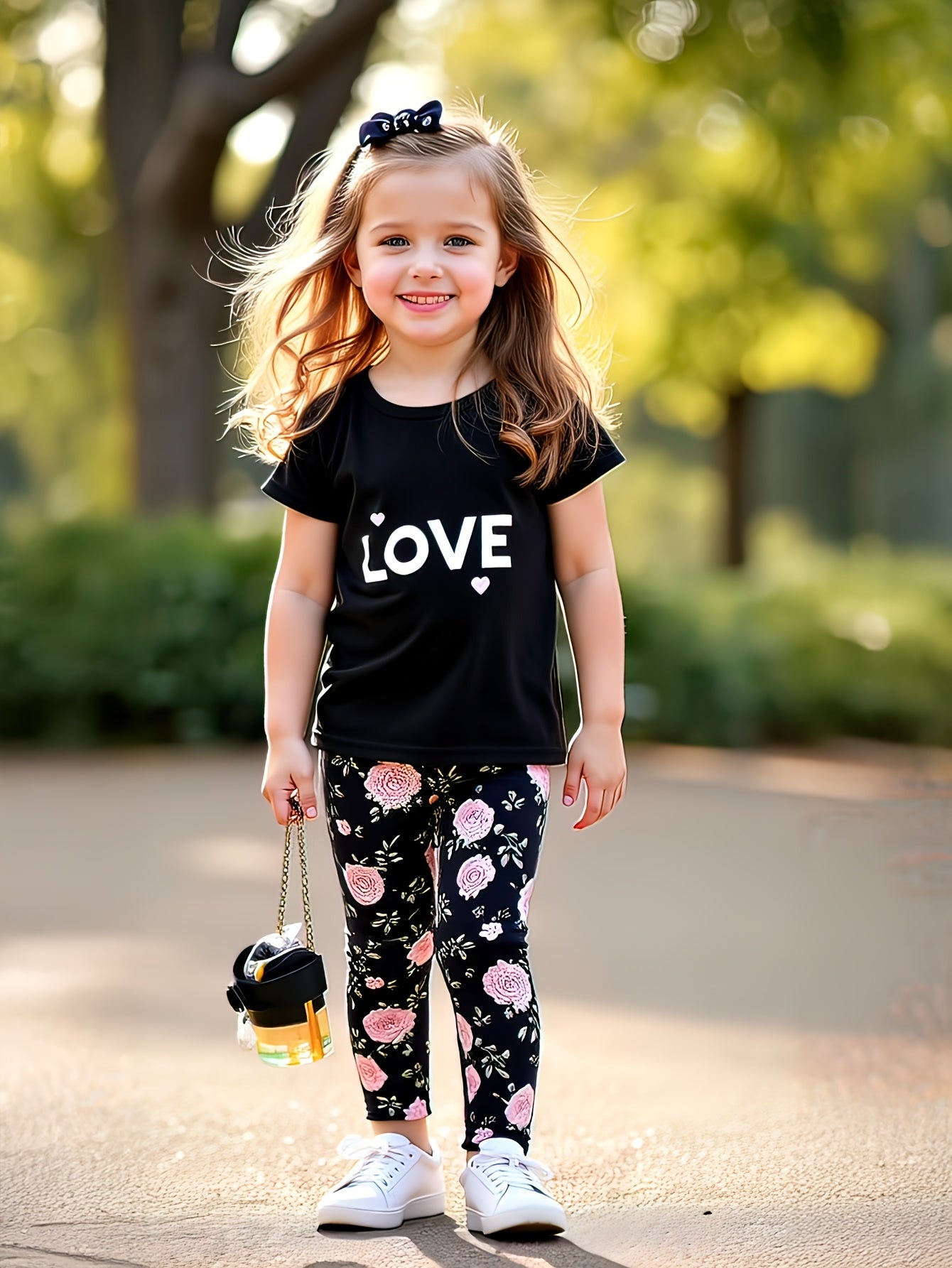 2pcs Simple Summer Girls Fashion Outfit