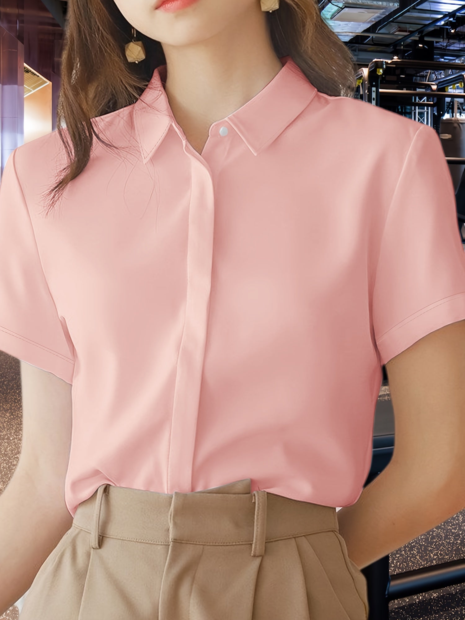 Women's Classic Short Sleeve Shirt, Versatile Design