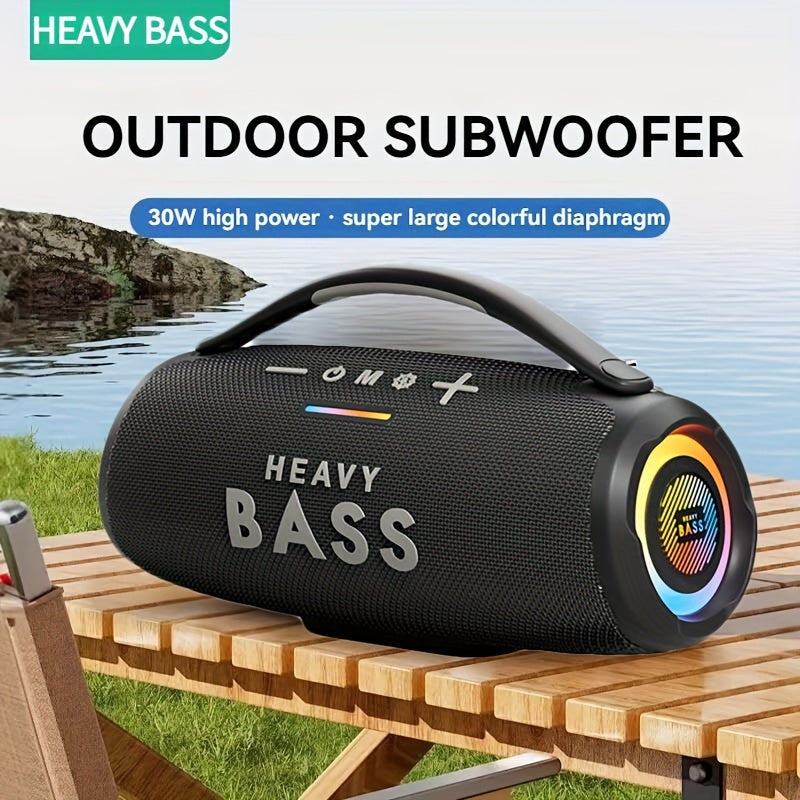 HEAVY BASS 30W wireless Portable Speaker with Subwoofer Surround Sound, USB Charging
