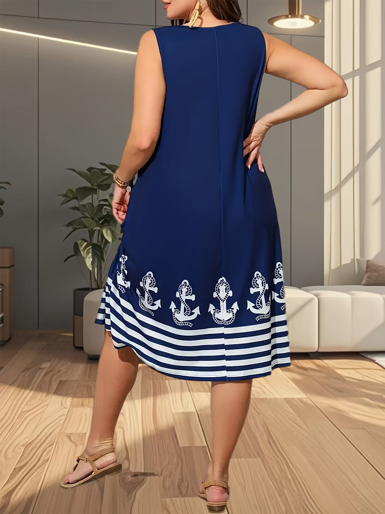 Women's Plus Size Printed Camisole Dress