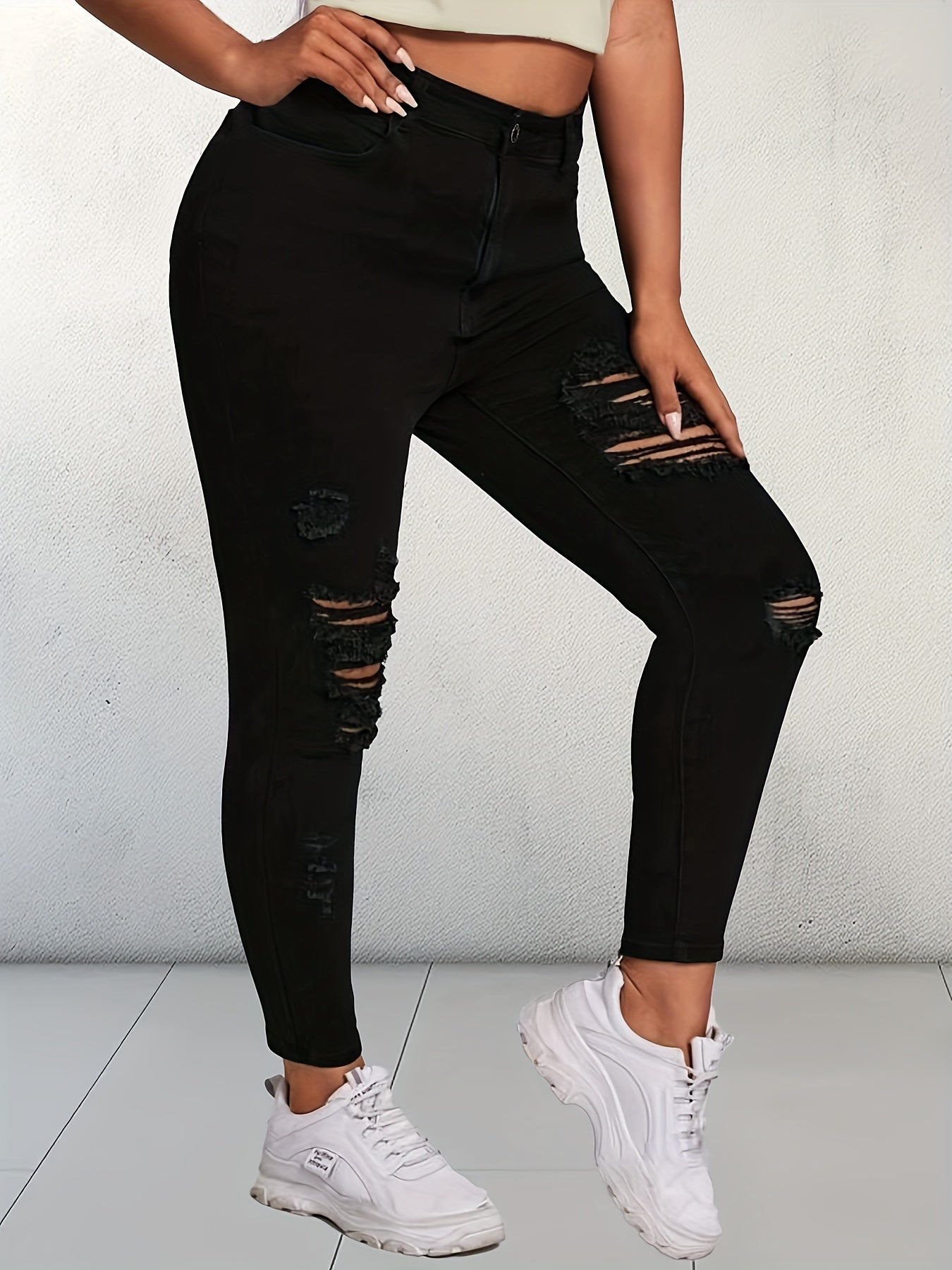 Women's High-Waisted Skinny Jeans - Stretchy Non-See-Through Leggings