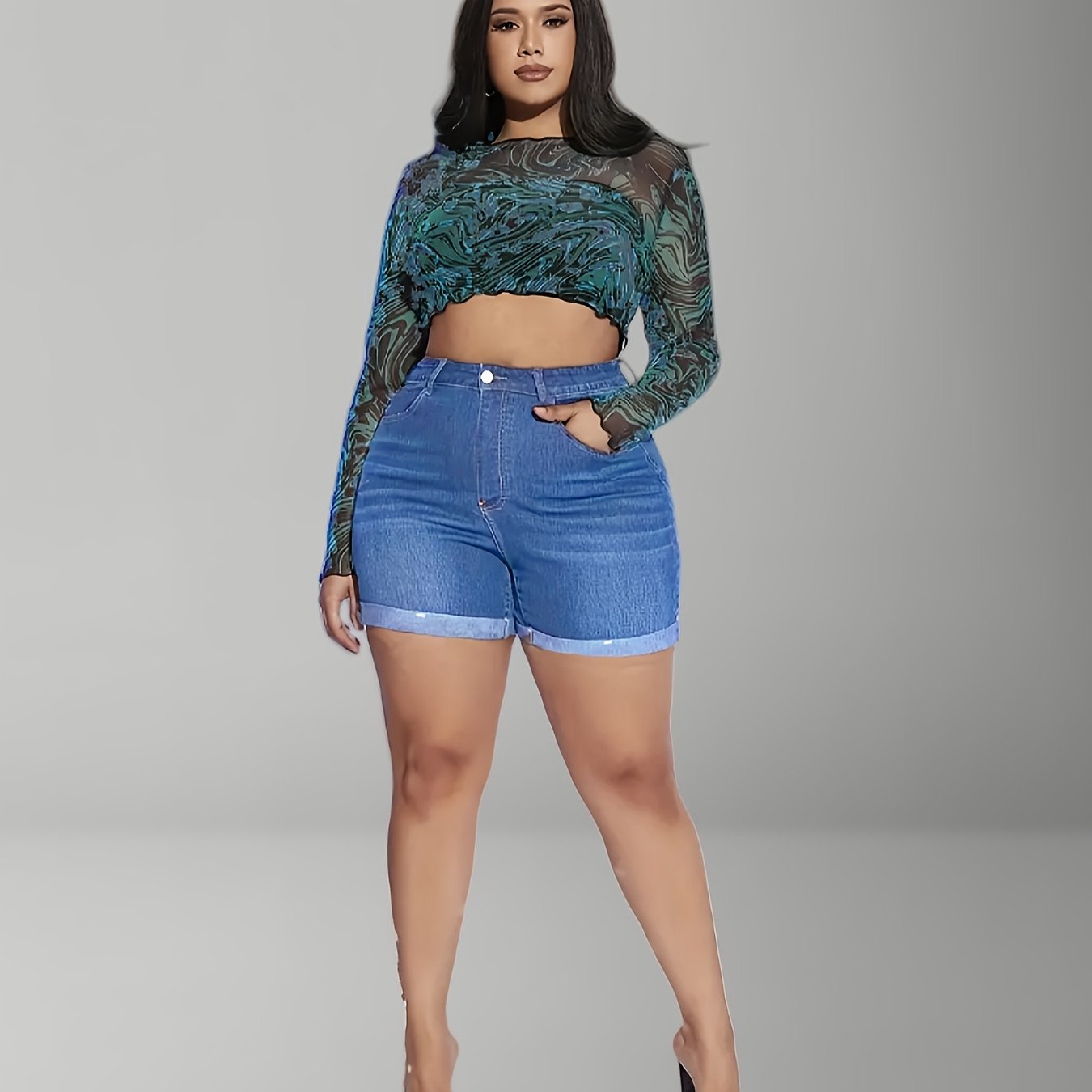 Plus-Size Stretchy Shorts, Comfortable for Casual Wear