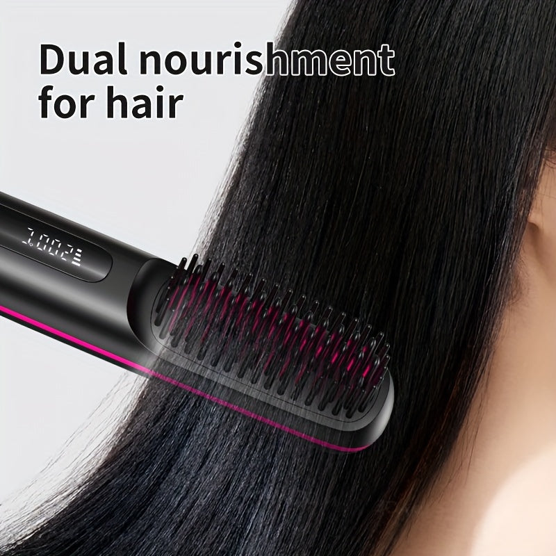 Portable cordless straight hair comb, rapid heating