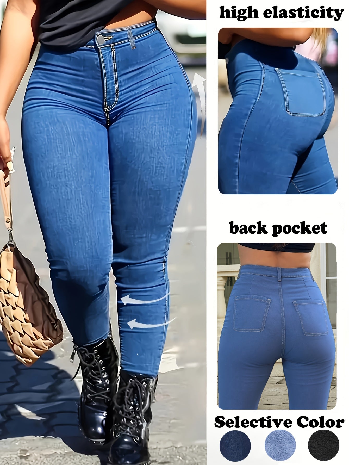 High-Waisted Stretch Skinny Jeans for Women