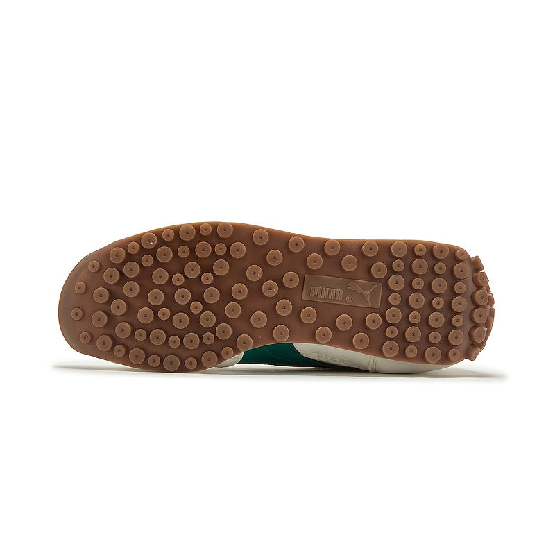 PUMA Original Genuine Shoes - Lightweight All-Season Sneakers with Cushioned Rubber Sole, Beige/ & Green Accents