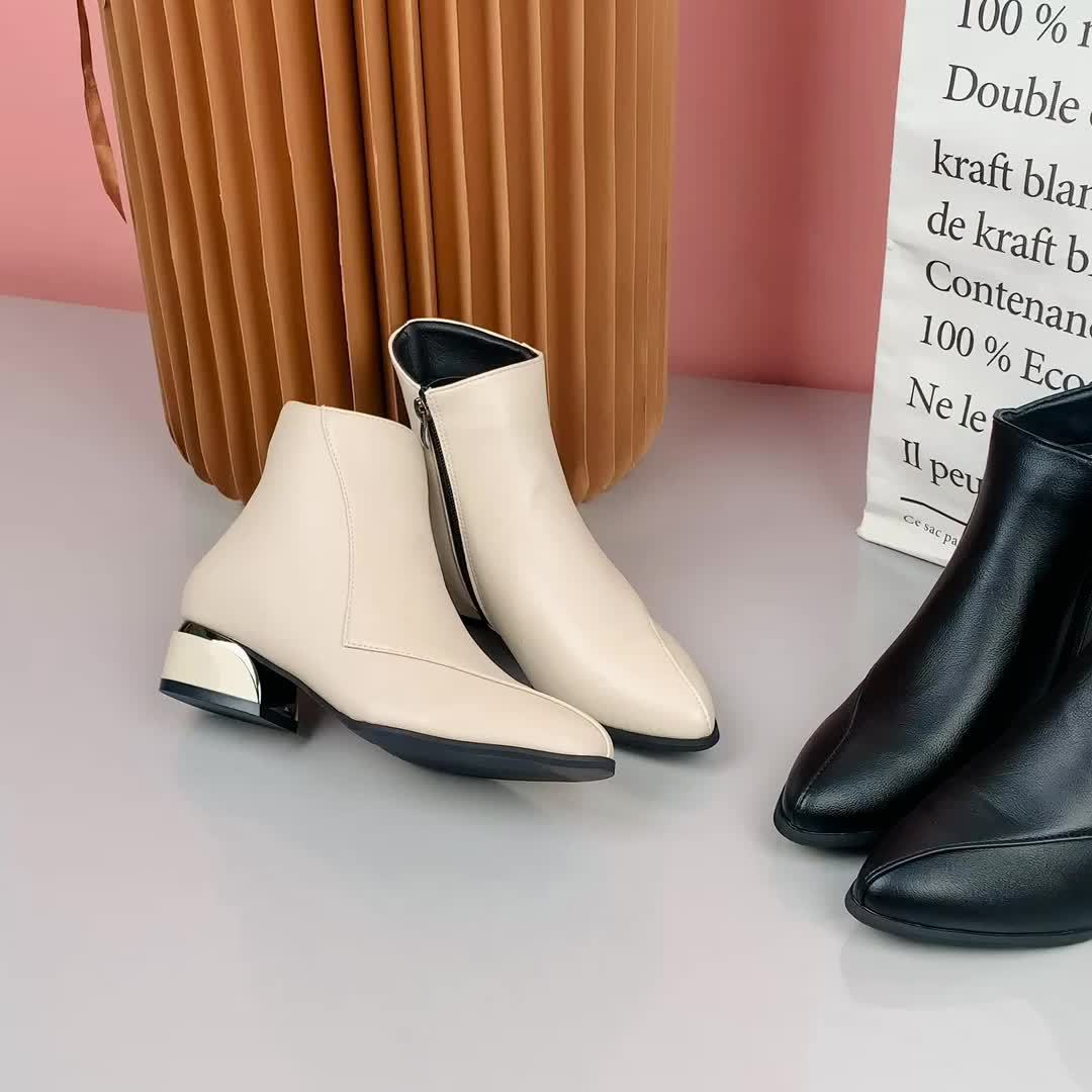Women's Punk-Inspired Pointed Toe Ankle Boots with Zipper Closure
