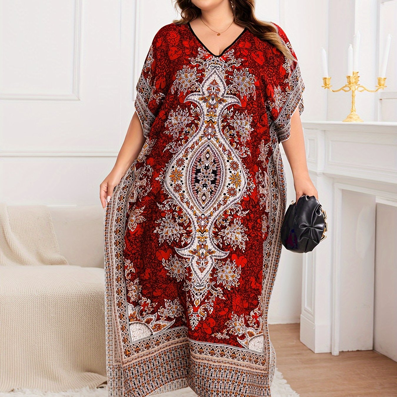 Plus Size Women's Bohemian Vacation Dress