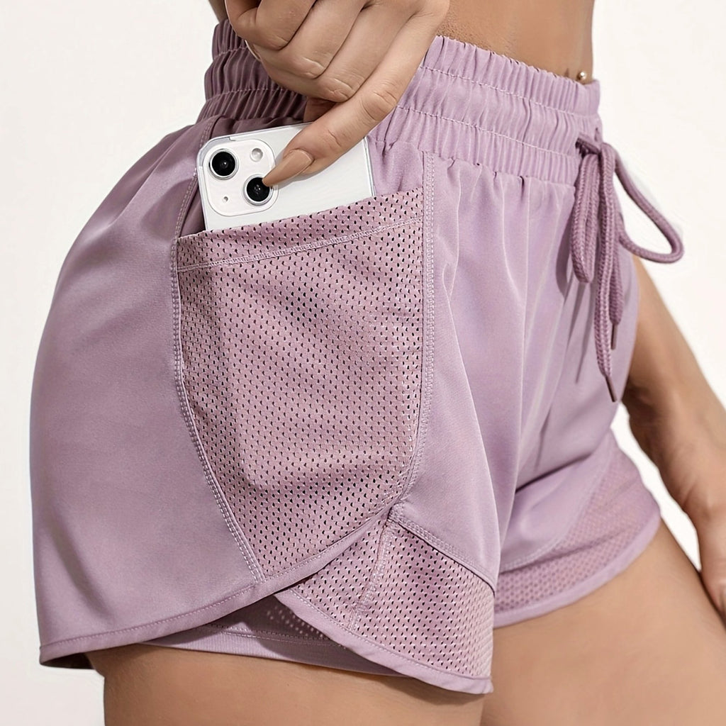 Women's 2-in-1 Yoga Shorts With Quick-Drying Fabric