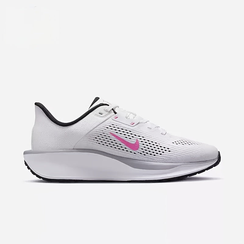 Nike Quest 6 Men's & Women's Breathable Running Shoes - White/Grey/Pink Low-Top Sneakers with Cushioned Arch Support