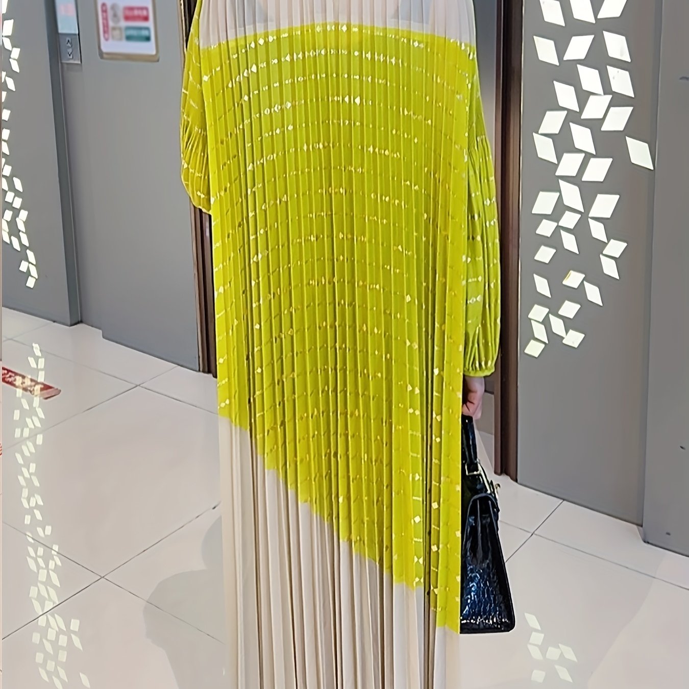 French-Style Pleated Dress, Loose Fit for Women