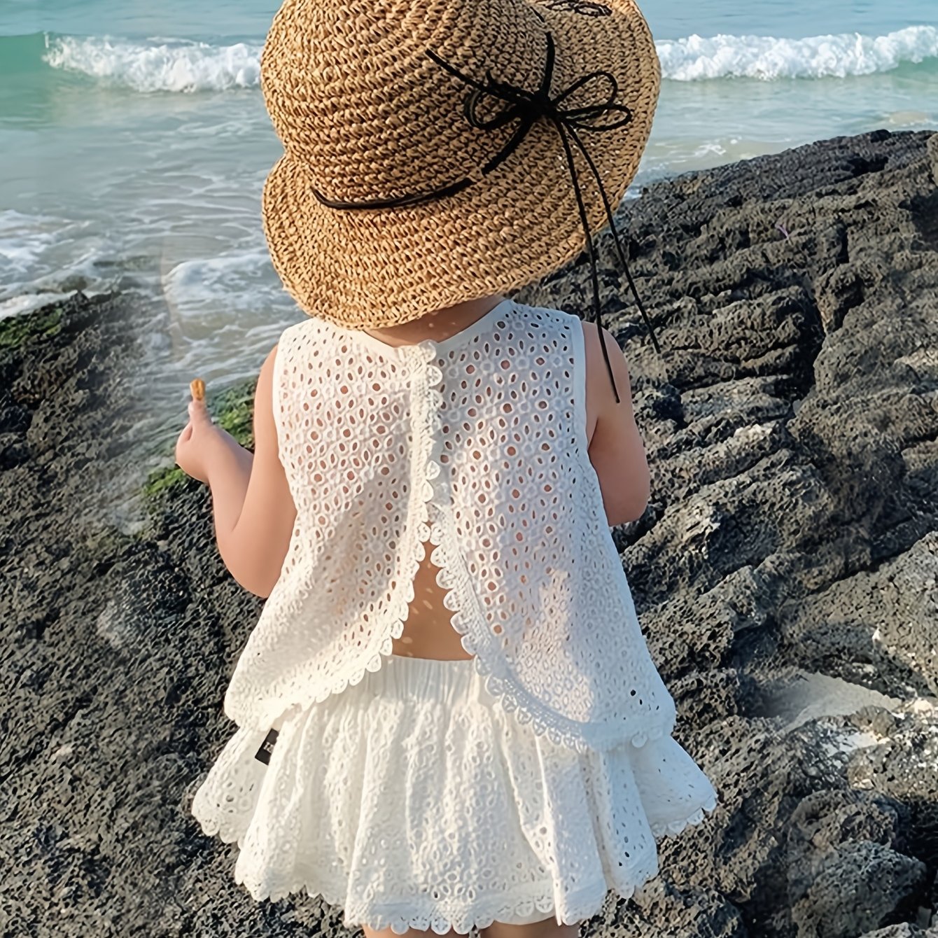 Summer Girls' Sweet Hollow-Out Set