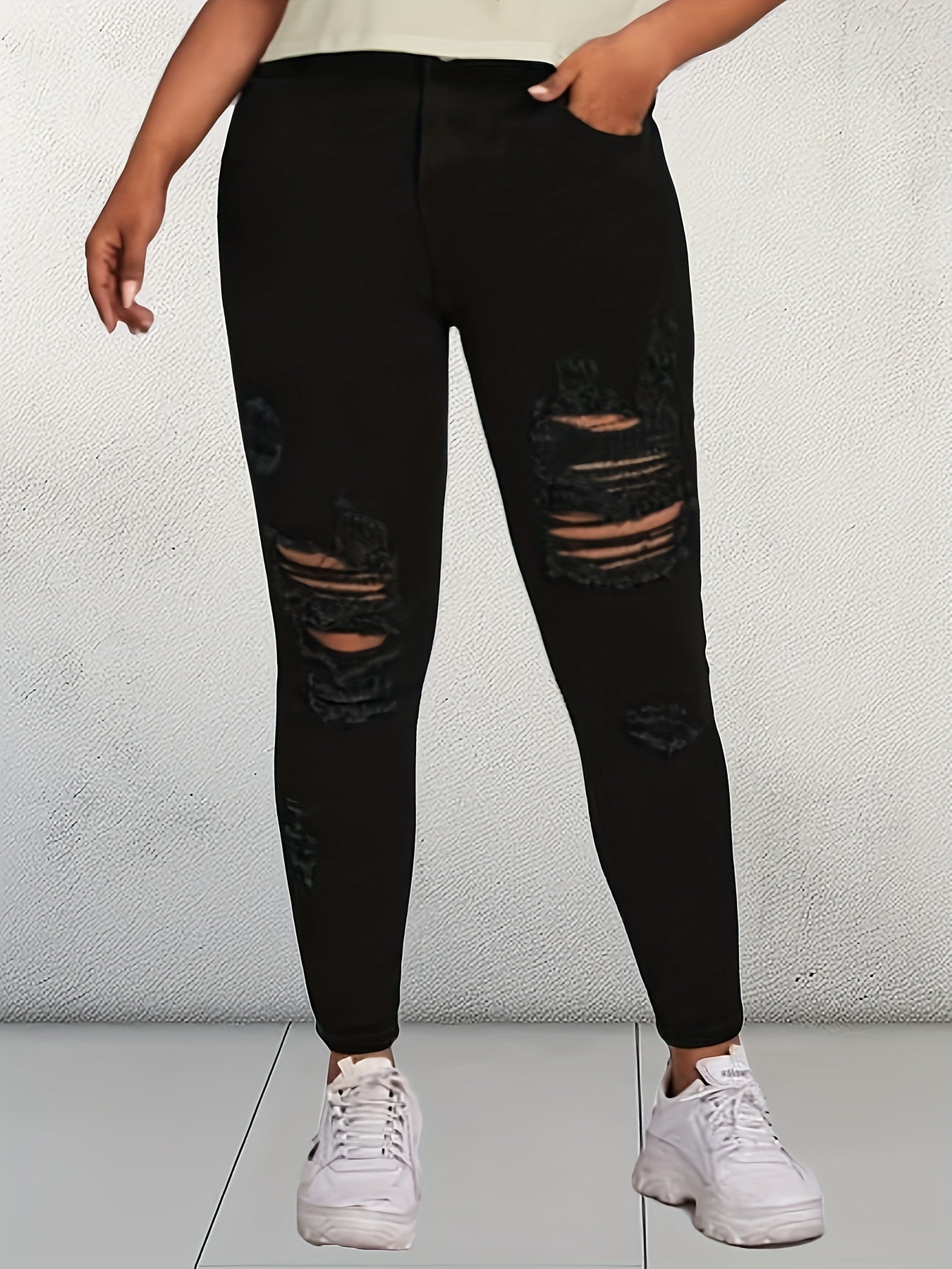 Women's High-Waisted Skinny Jeans - Stretchy Non-See-Through Leggings