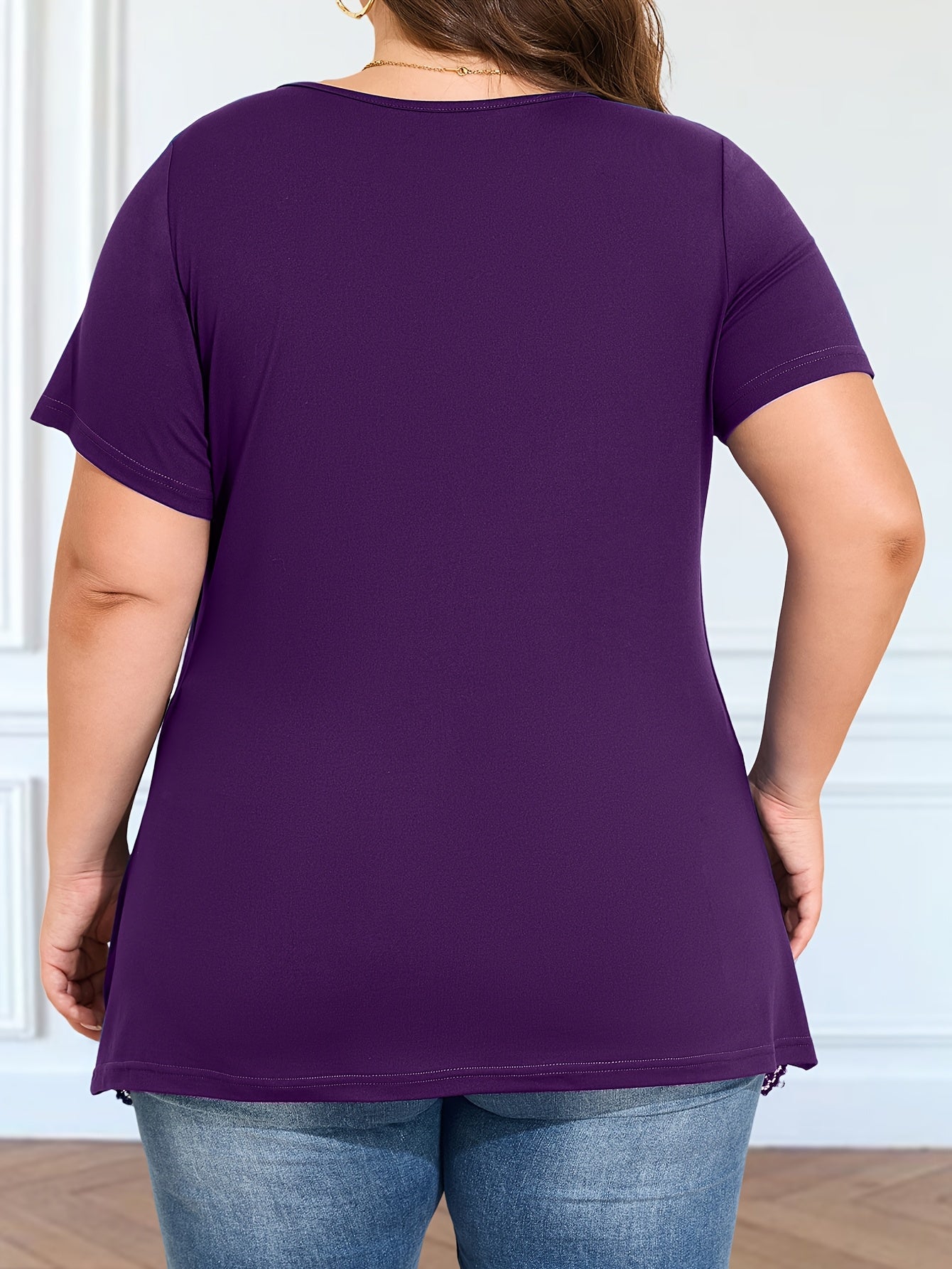 Polyester Blend Short Sleave T-Shirts for Women