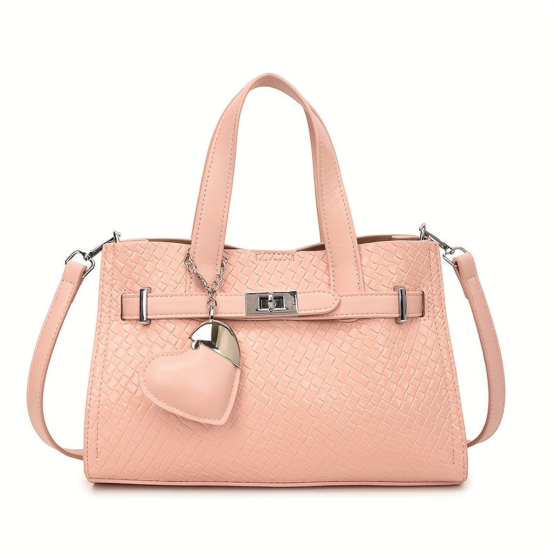 1pc Women’s Shoulder Bag with Woven Ripples