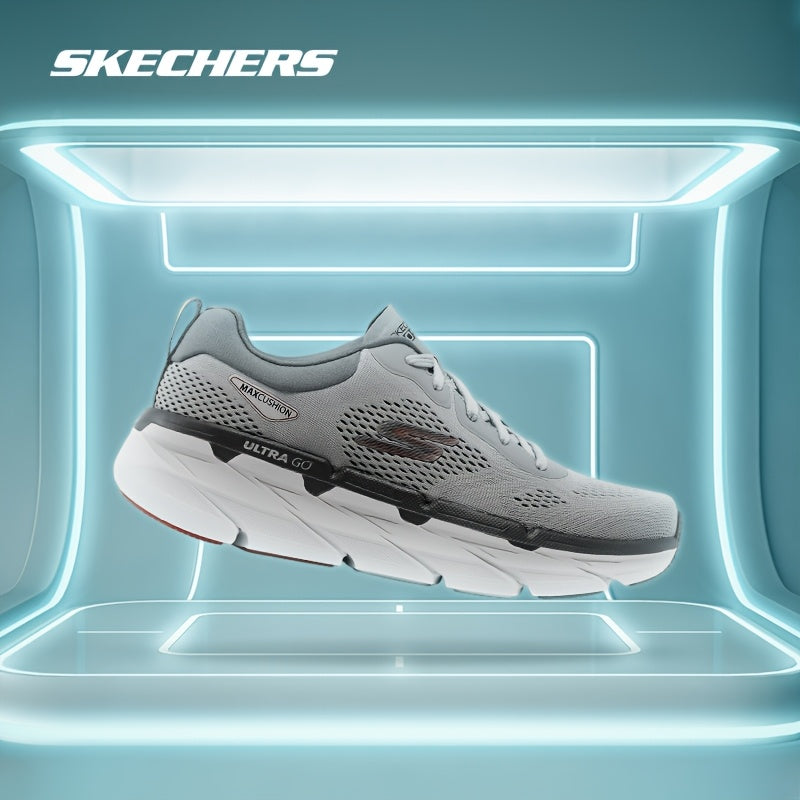 Skechers Women's Grey Running Shoes - Breathable Mesh & Fabric Upper, Thick Cushioned EVA/Rubber Sole