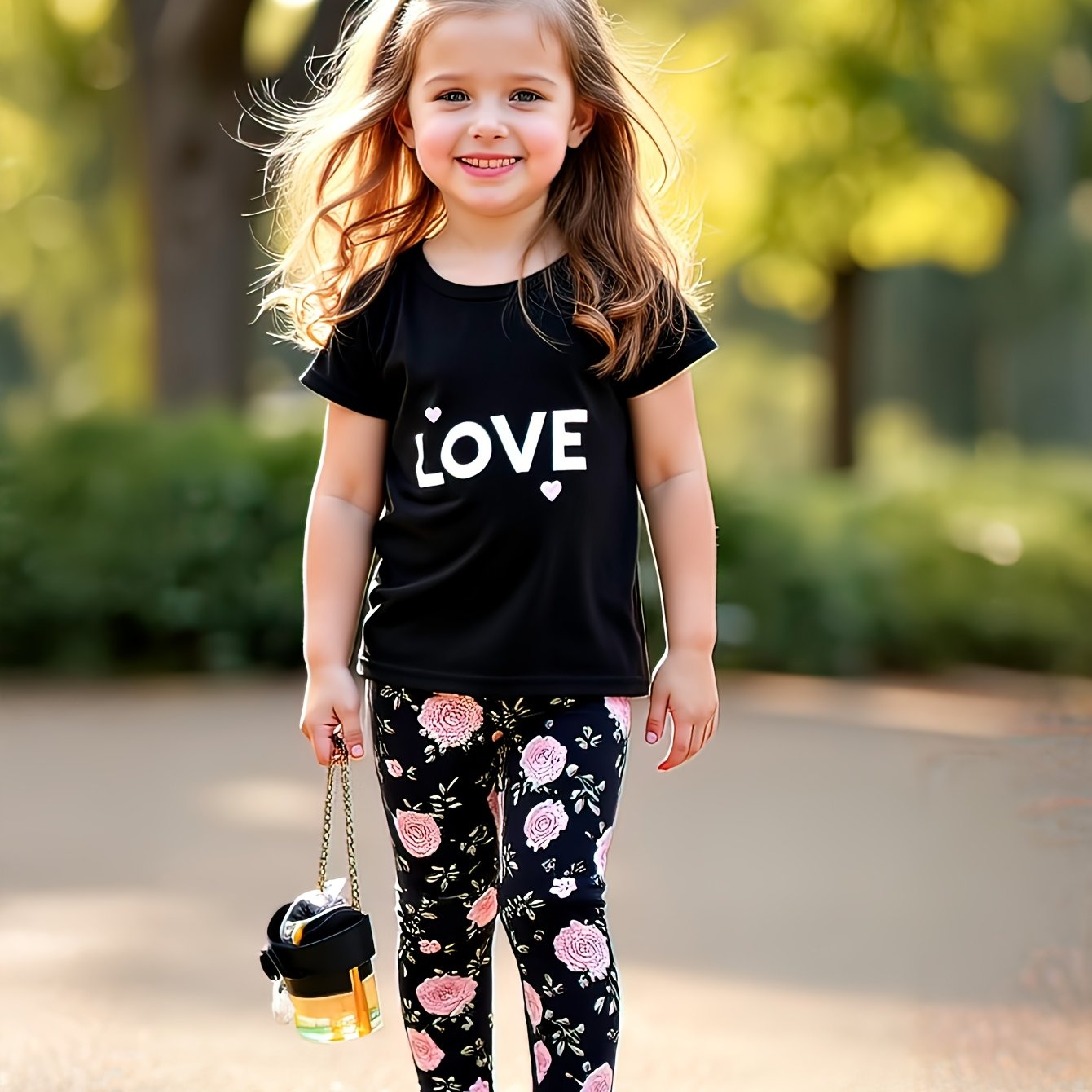 2pcs Simple Summer Girls Fashion Outfit