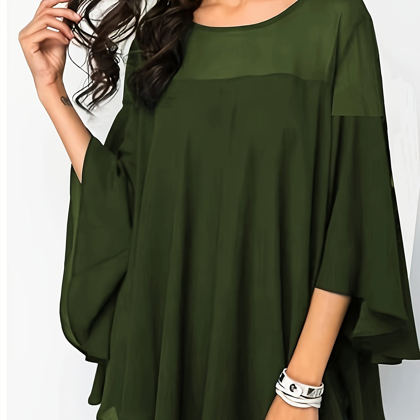 Vibrant Green Short Sleeve Blouse with Lace Trim