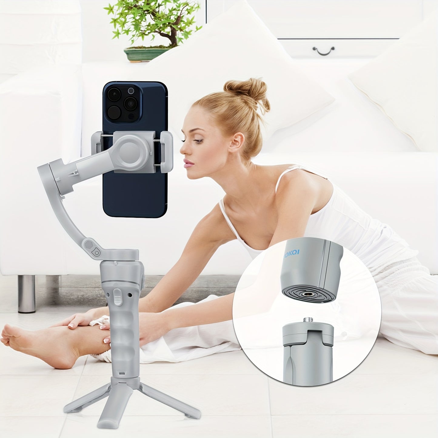 New three-axis PTZ stabilizer Intelligent anti-shake face recognition