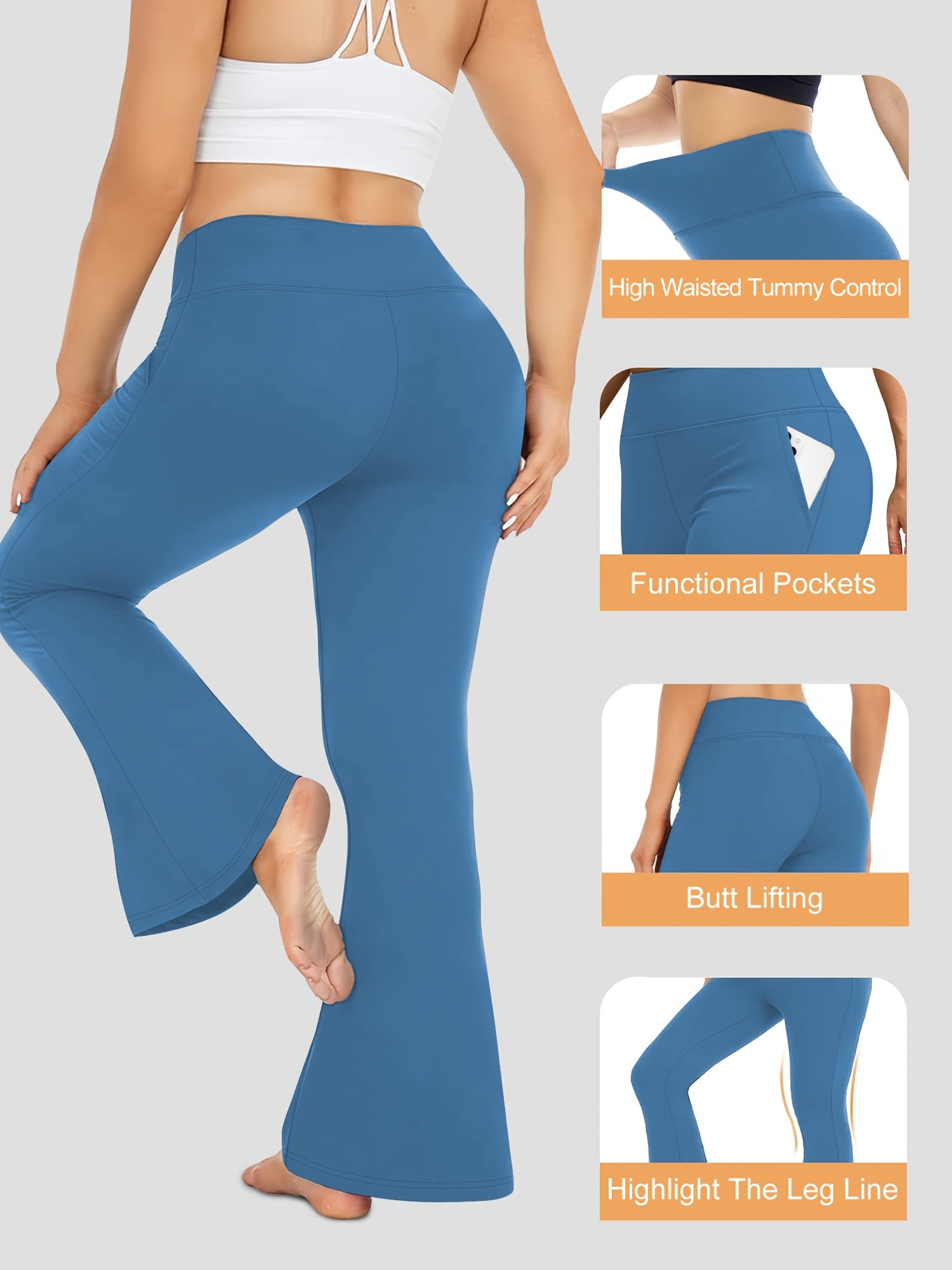 Women's Plus-Size High-Waisted Flared Pants