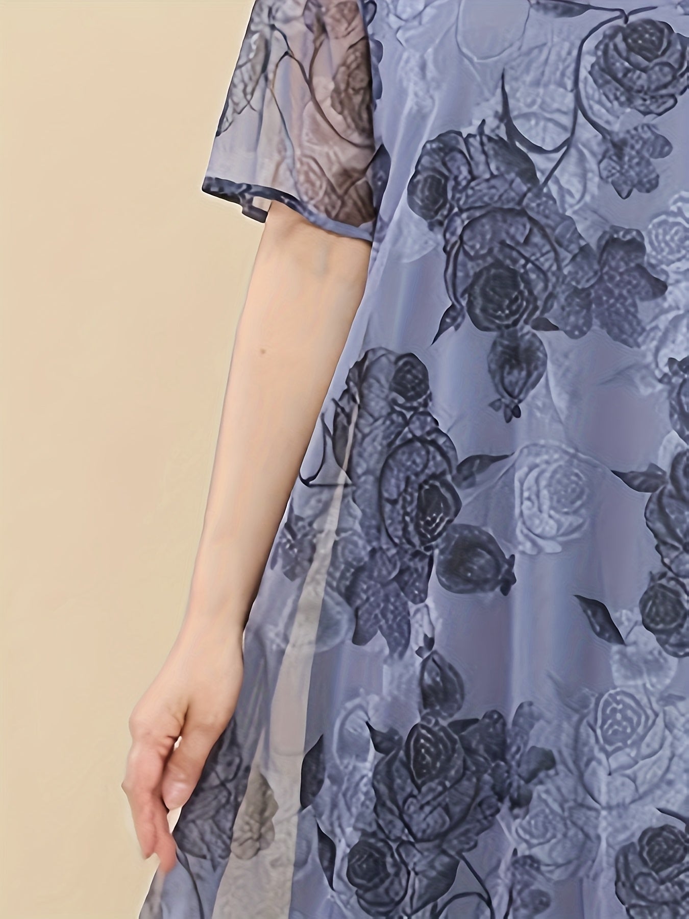 Women's Floral Chiffon Tunic Dress