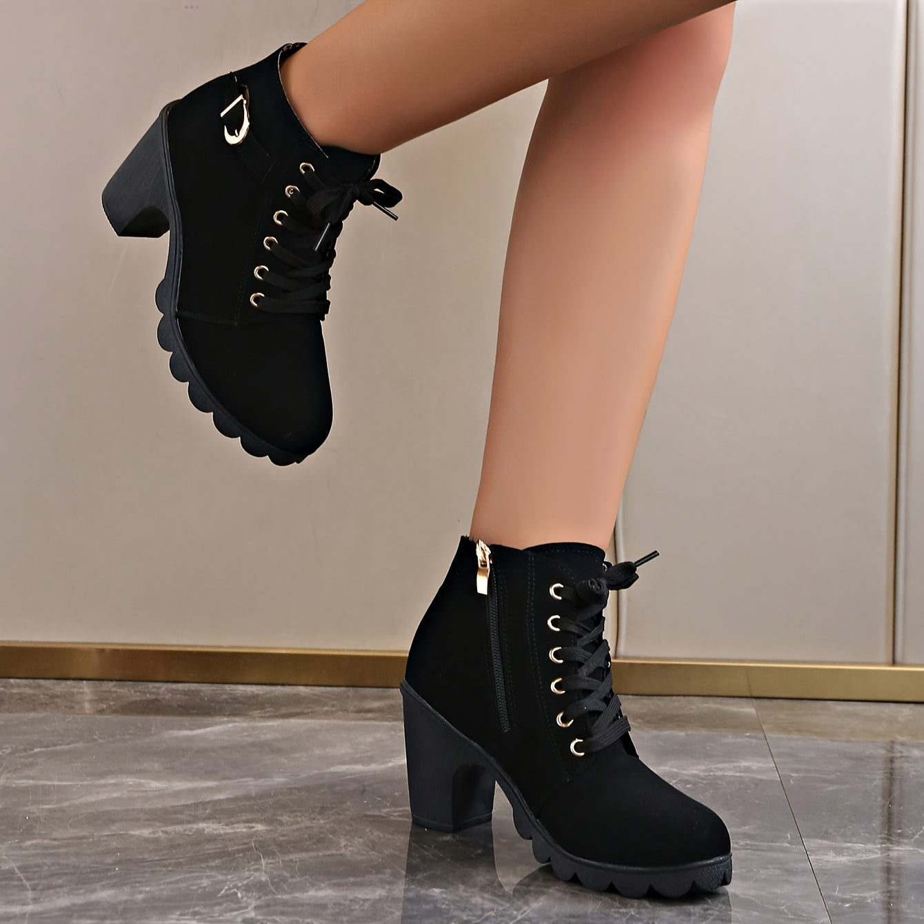 Trendy Women's Chunky Heel Ankle Boots