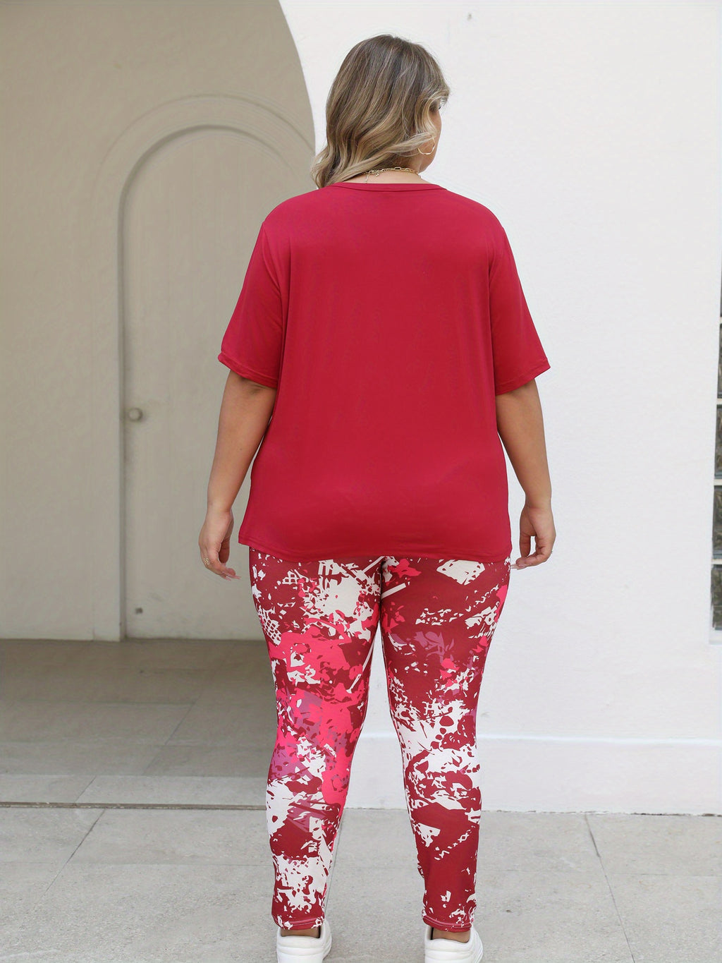 2pcs European and American Plus Size Casual Sportswear Set